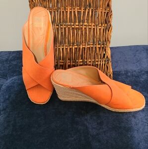 Andrew Geller_Vibrant Orange Wedge Shoes with Comfort and Style